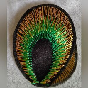 10 PC PEACOCK FEATHER Patch EMBROIDERED IRON -ON APPLIQUE 1.97" X 1.57